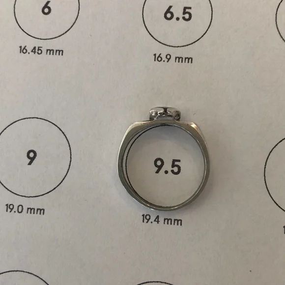 Sterling Angular Ring with Brown Red Stone Sz 9.5 - Picture 3 of 5